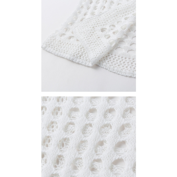 LAST ONE💕5⭐ rated WHITE Crocheted Beach Cover Up - Picture 6 of 6